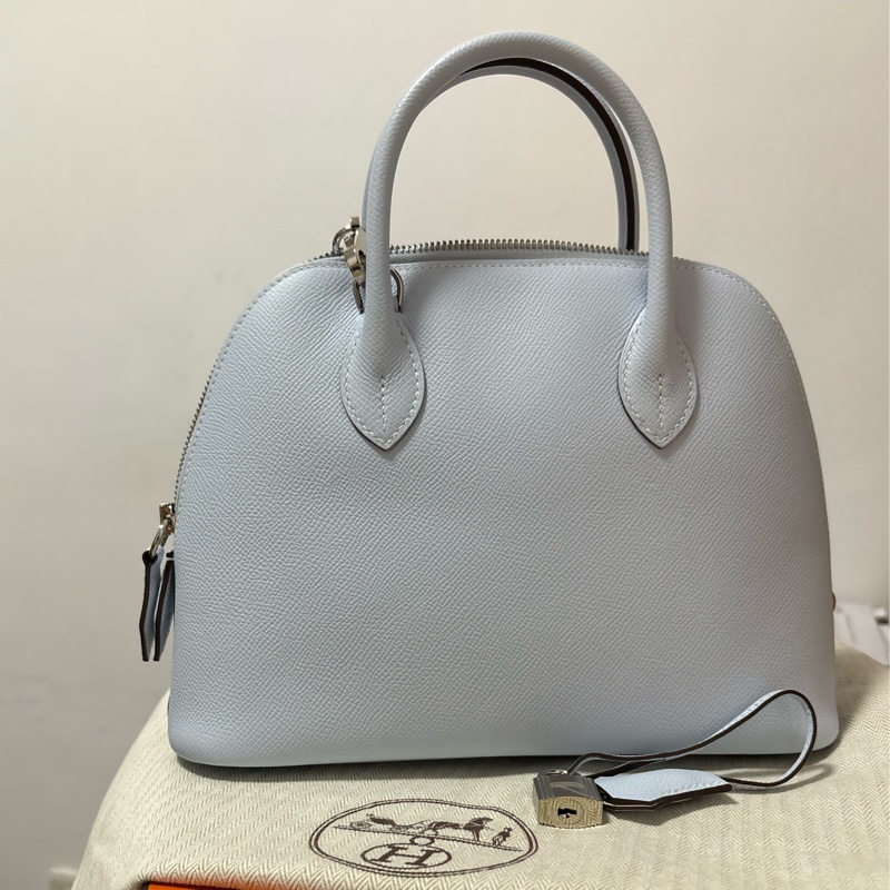 Hermès Bolide 25 Epsom銀釦Z刻 / Bleu Brume 霧霾藍-0