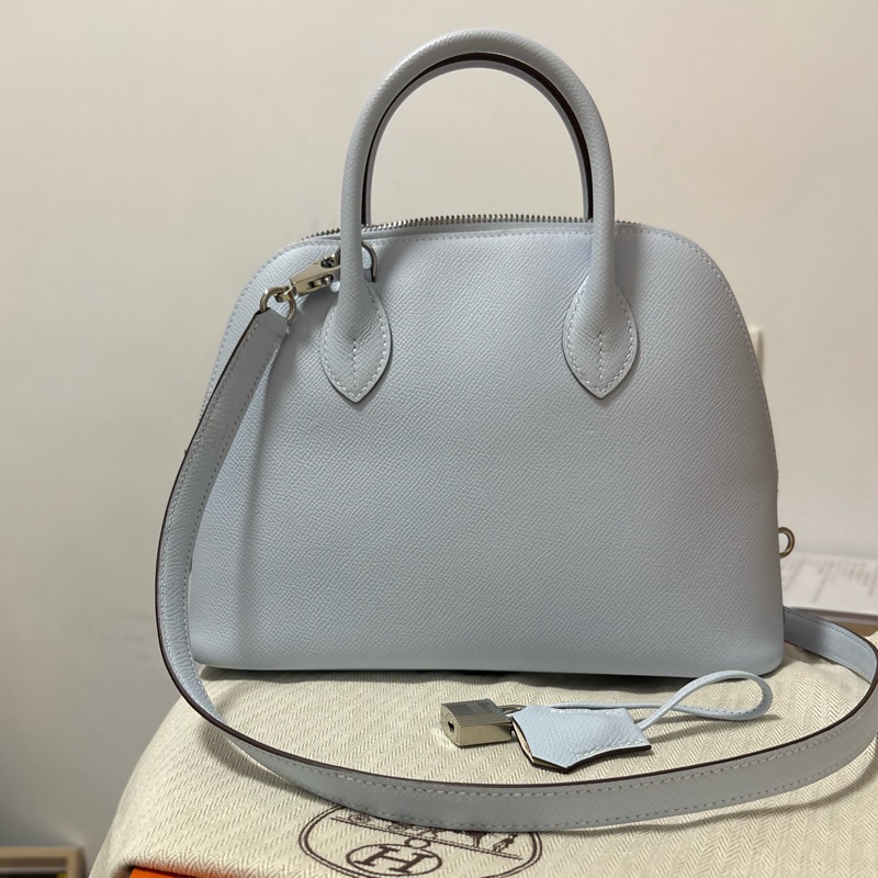 Hermès Bolide 25 Epsom銀釦Z刻 / Bleu Brume 霧霾藍-7