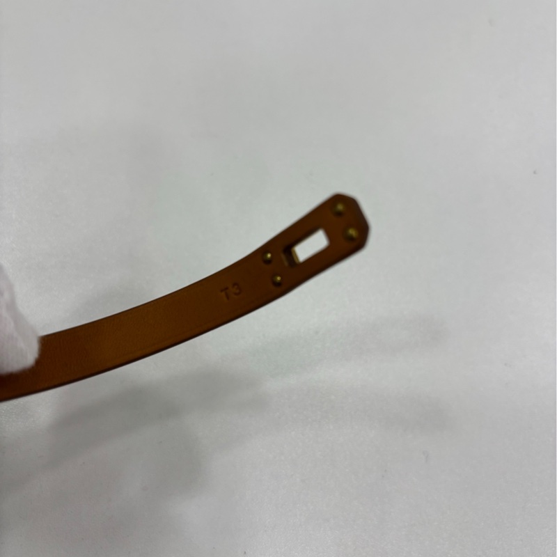 Hermes/愛馬仕 奶油白mini Kelly雙圈手環 B刻 尺寸：T3-4