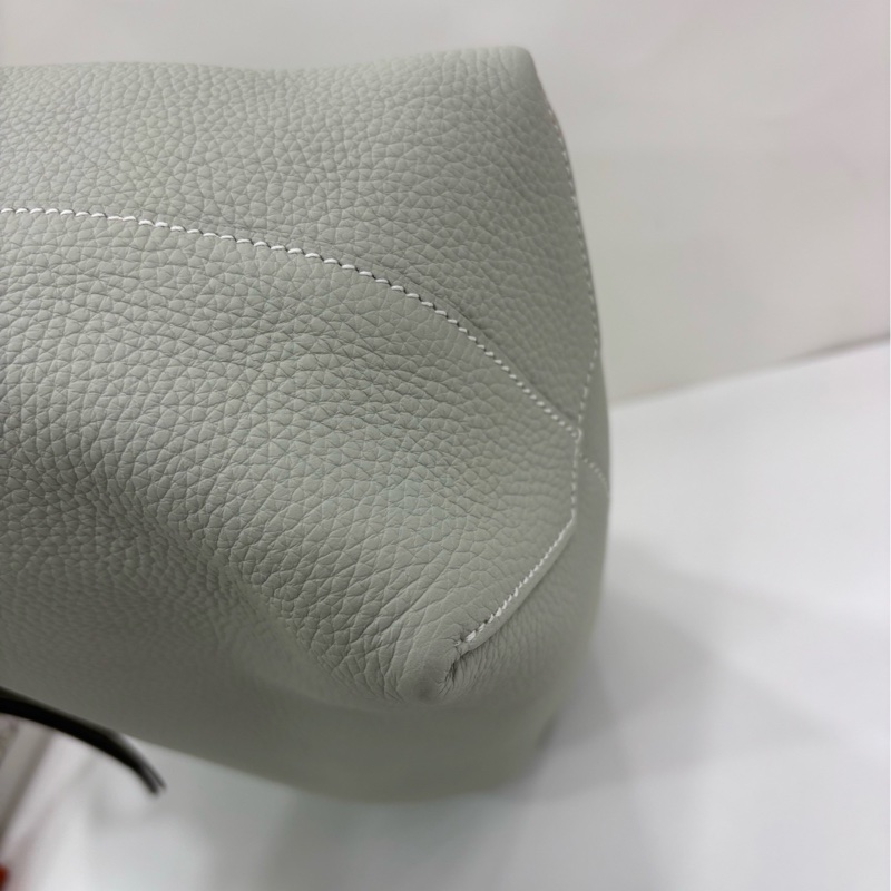Hermes愛馬仕 Cabasellier 46 0W 冰晶灰 全皮托特包 長肩帶 B刻 閒置有單-8