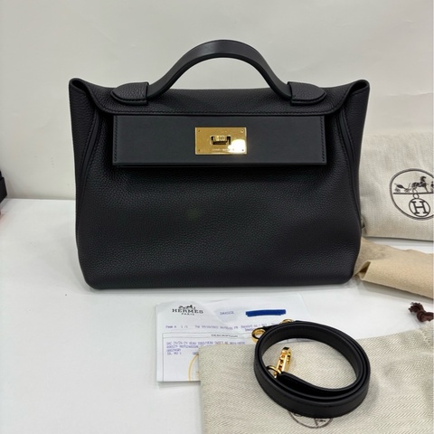 愛馬仕 2424 -29 黑金 U刻 有購證