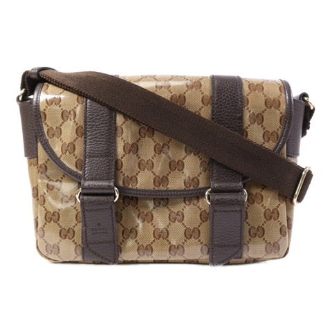 GUCCI PVC Diamante Mesher銀扣肩背袋