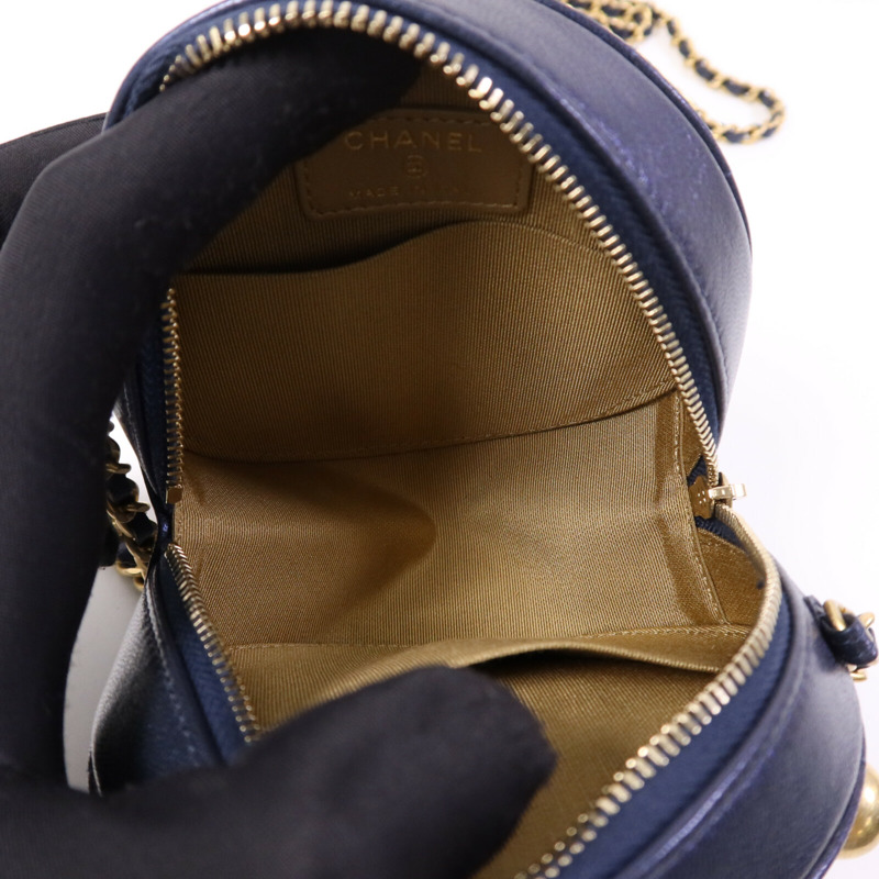 CHANEL 牛皮皮革Chain Shoulder Bag金扣鏈帶肩背袋-4