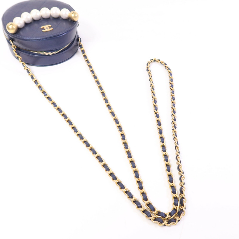 CHANEL 牛皮皮革Chain Shoulder Bag金扣鏈帶肩背袋-8