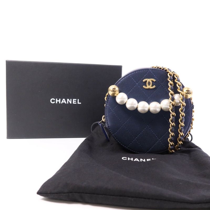 CHANEL 牛皮皮革Chain Shoulder Bag金扣鏈帶肩背袋-9