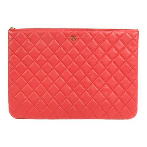 CHANEL 羊皮皮革Clutch金扣手拿包
