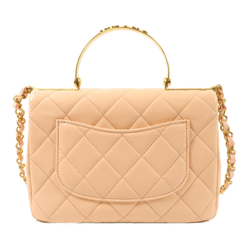 CHANEL 牛皮皮革CoCo Crush Handle Bag金扣鏈帶手挽肩背兩用袋-1