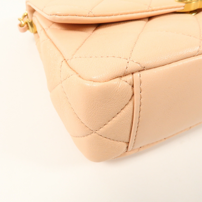 CHANEL 牛皮皮革CoCo Crush Handle Bag金扣鏈帶手挽肩背兩用袋-4