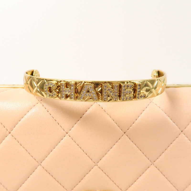 CHANEL 牛皮皮革CoCo Crush Handle Bag金扣鏈帶手挽肩背兩用袋-9