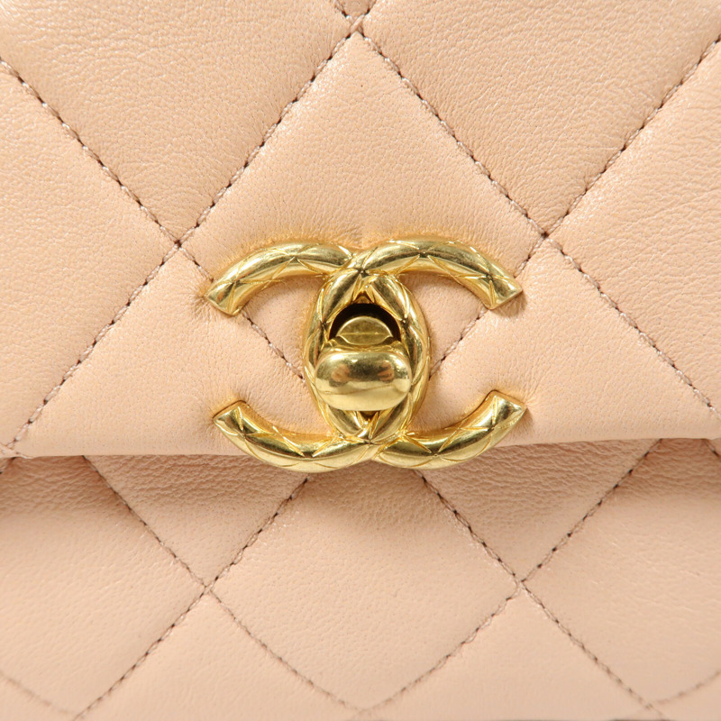 CHANEL 牛皮皮革CoCo Crush Handle Bag金扣鏈帶手挽肩背兩用袋-10