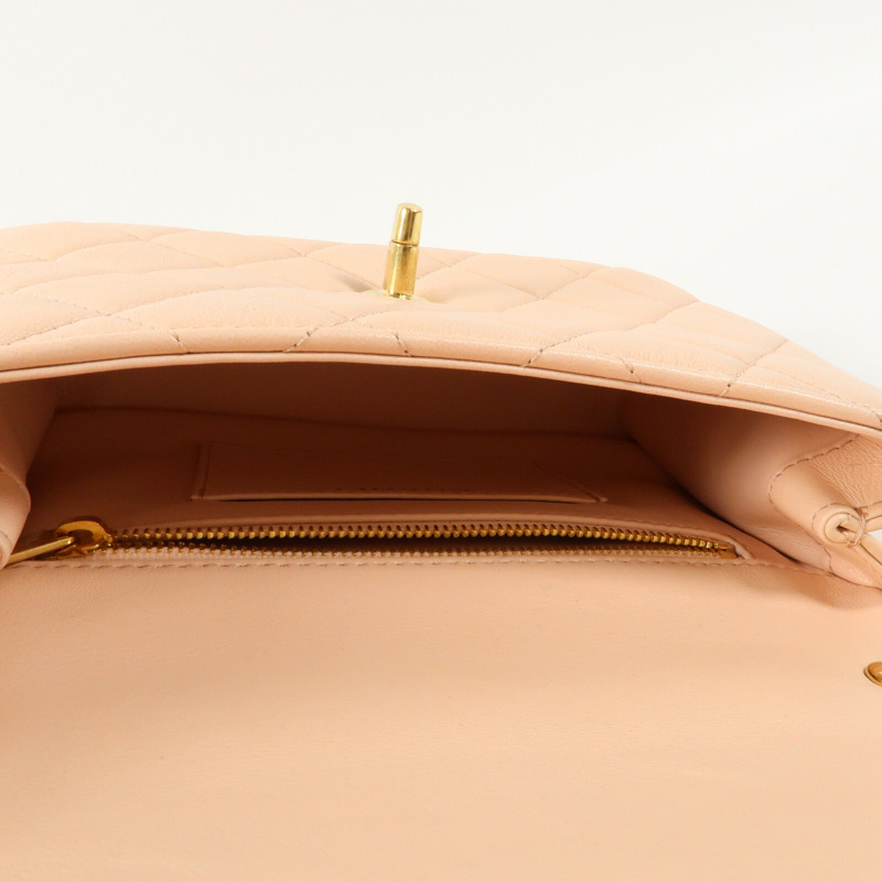 CHANEL 牛皮皮革CoCo Crush Handle Bag金扣鏈帶手挽肩背兩用袋-12