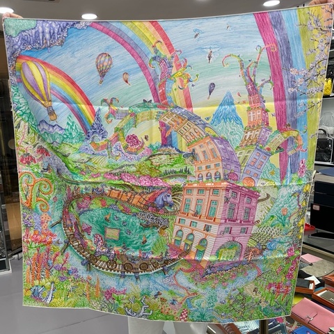 愛馬仕 愛馬仕 翱翔福寶之夢 90×90 絲巾 全新