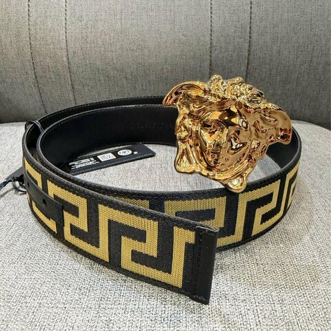 💎Han's housVERSACE 凡賽斯 女神頭 皮帶 寬4CM 義大利製 現貨 100/105原價14300