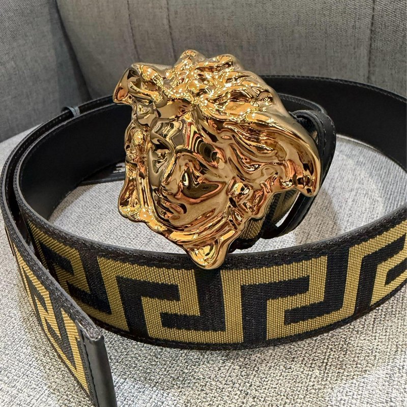 💎Han's housVERSACE 凡賽斯 女神頭 皮帶 寬4CM 義大利製 現貨 100/105原價14300-3