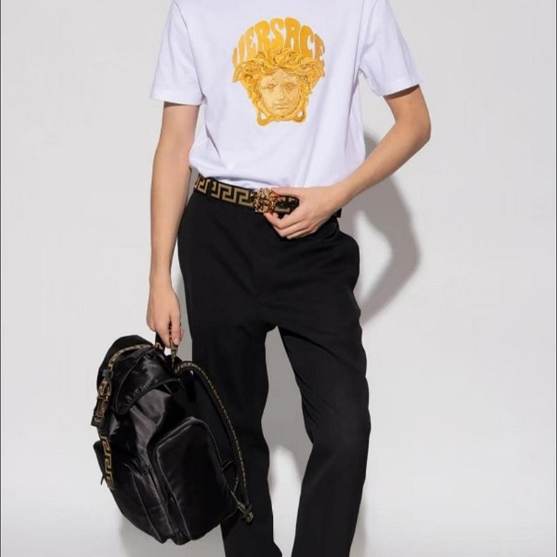 💎Han's housVERSACE 凡賽斯 女神頭 皮帶 寬4CM 義大利製 現貨 100/105原價14300-5
