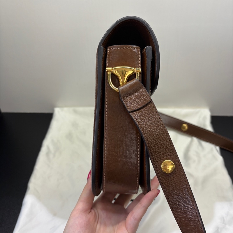 Gucci古馳 1955棕色老花馬鞍包 中號黑標033 附件：防塵袋。-3