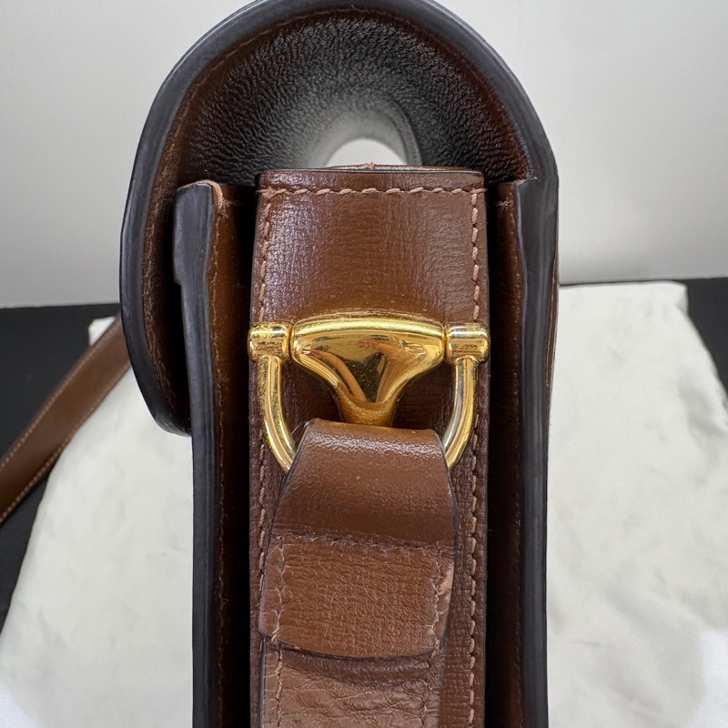 Gucci古馳 1955棕色老花馬鞍包 中號黑標033 附件：防塵袋。-7