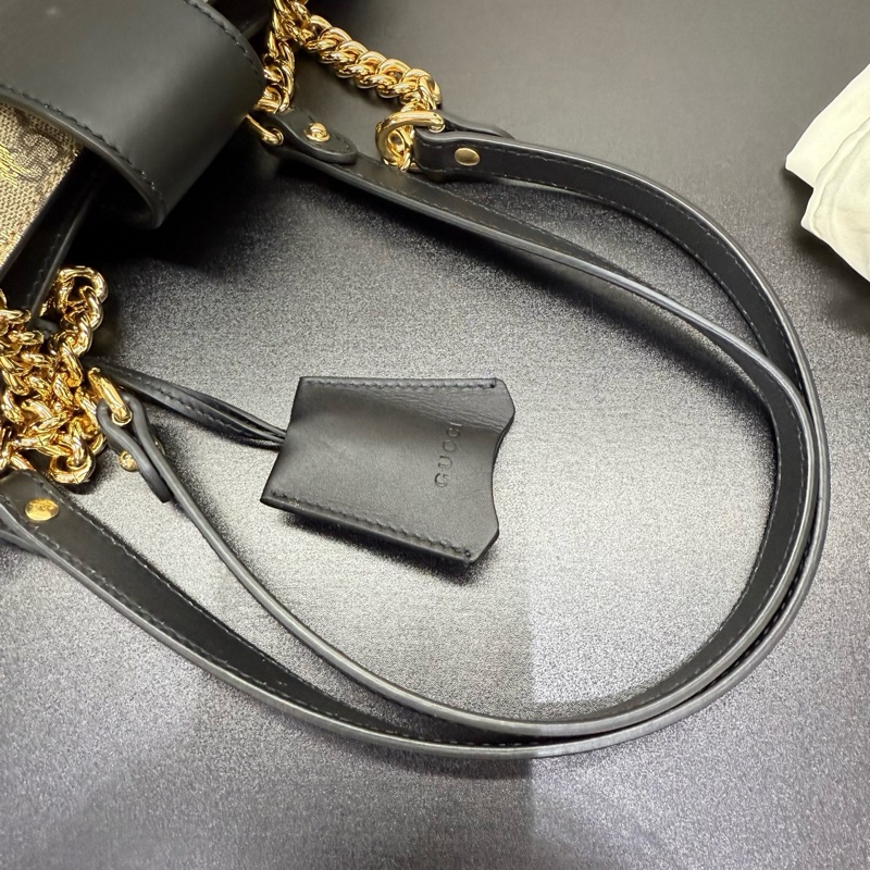 Gucci古馳 Padlock小蜜蜂鏈條包 經典老花燙金蜜蜂印花 黑標 尺寸26*17*10 附件：塵袋 鑰匙。-16