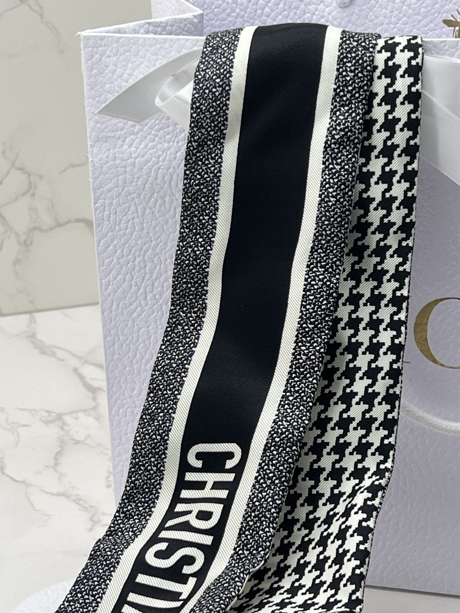 香緹國際精品 Dior 千鳥格 絲巾 996-0