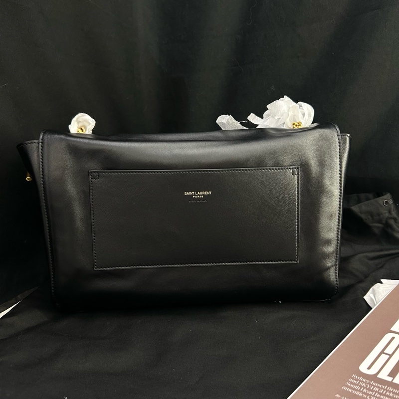 99新 YSL聖羅蘭 黑金雙麵包Kate 麂皮拼皮 24年編碼 尺寸28x19x5 附件：防塵袋-1
