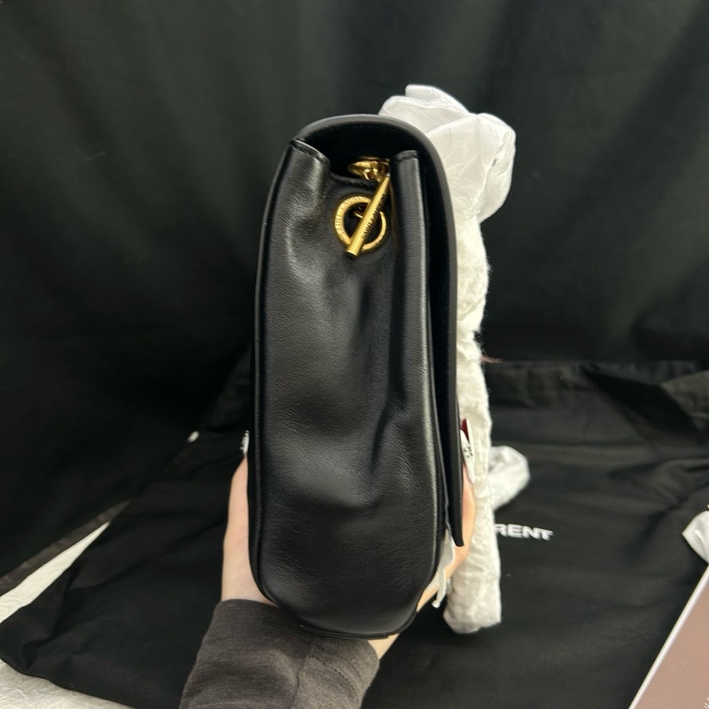99新 YSL聖羅蘭 黑金雙麵包Kate 麂皮拼皮 24年編碼 尺寸28x19x5 附件：防塵袋-2