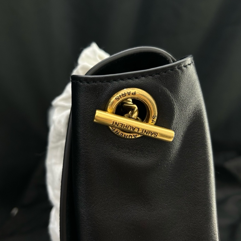 99新 YSL聖羅蘭 黑金雙麵包Kate 麂皮拼皮 24年編碼 尺寸28x19x5 附件：防塵袋-9