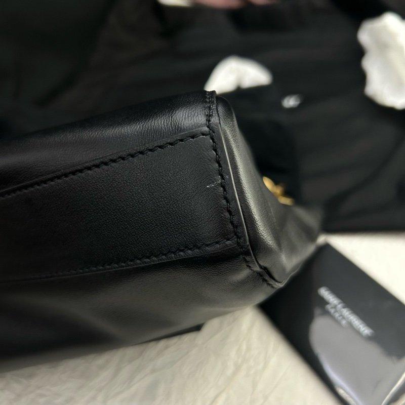 99新 YSL聖羅蘭 黑金雙麵包Kate 麂皮拼皮 24年編碼 尺寸28x19x5 附件：防塵袋-10