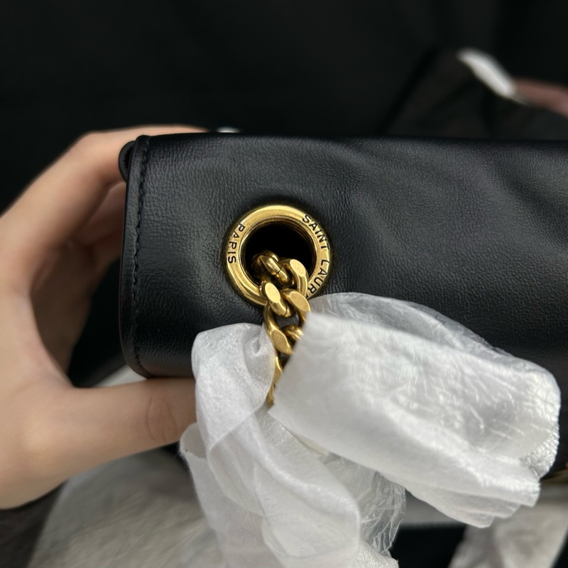 99新 YSL聖羅蘭 黑金雙麵包Kate 麂皮拼皮 24年編碼 尺寸28x19x5 附件：防塵袋-16