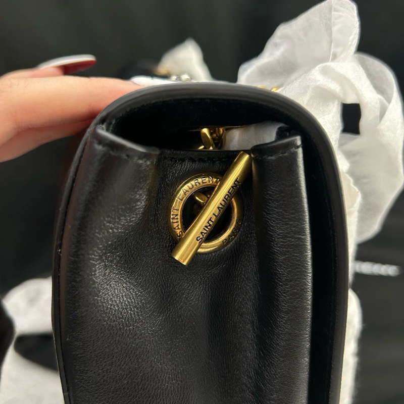99新 YSL聖羅蘭 黑金雙麵包Kate 麂皮拼皮 24年編碼 尺寸28x19x5 附件：防塵袋-17