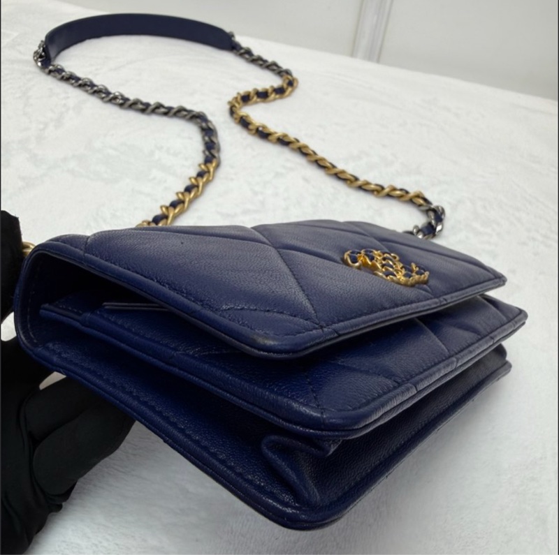 Chanel香奈兒WOC 19bag 鏈條斜挎包 深藍色-1
