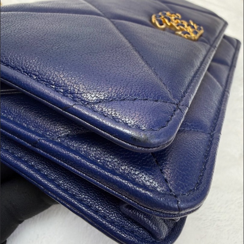 Chanel香奈兒WOC 19bag 鏈條斜挎包 深藍色-2