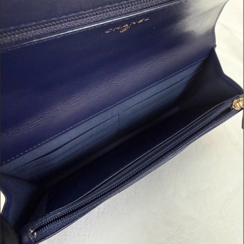 Chanel香奈兒WOC 19bag 鏈條斜挎包 深藍色-4