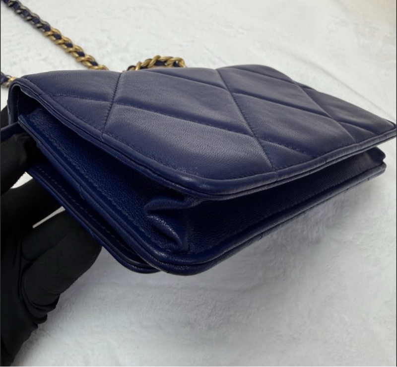 Chanel香奈兒WOC 19bag 鏈條斜挎包 深藍色-6