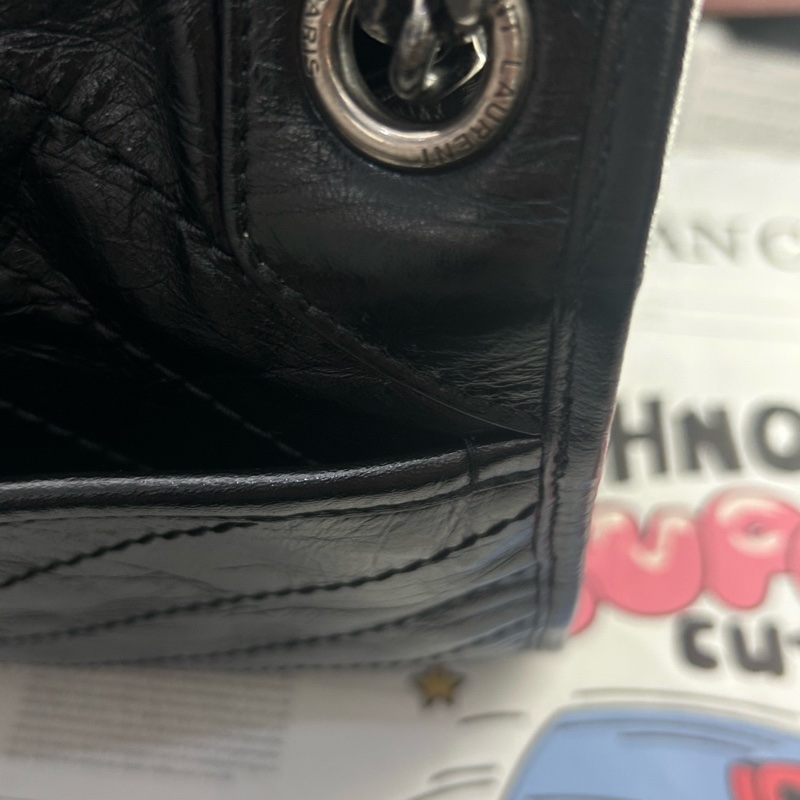YSL聖羅蘭 Niki大號 黑色全皮油蠟皮鏈條包 D扣 22年編碼 尺寸：32×9×23 附件：塵袋-17