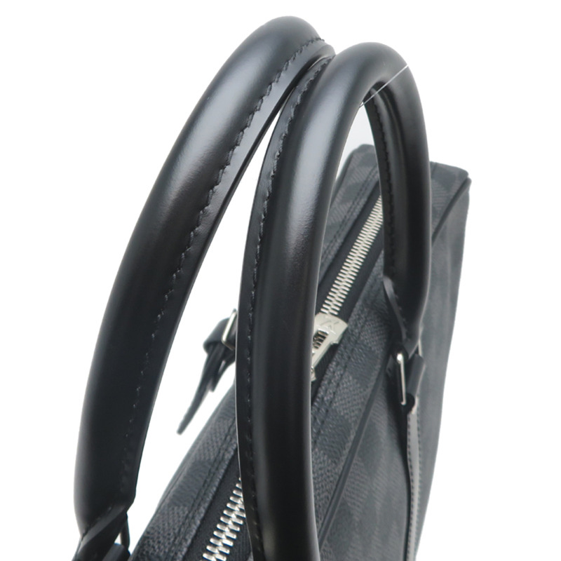 路易威登 Porte Document Voyage 男士商務包 N41125 Damier 石墨黑色-4