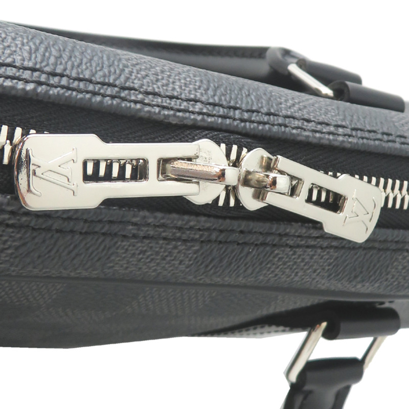 路易威登 Porte Document Voyage 男士商務包 N41125 Damier 石墨黑色-9