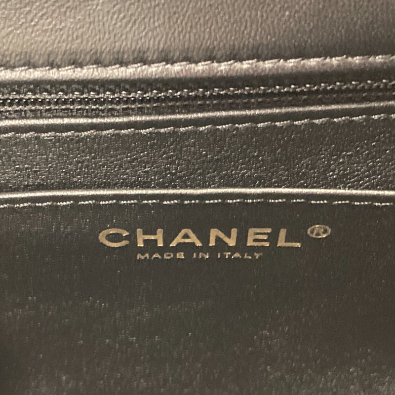 CHANEL 香奈兒 A35200 CF17 方胖子 肩背包 羊皮 黑色 金釦-9