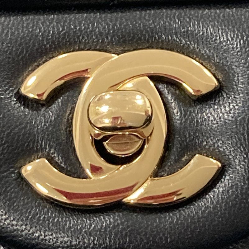 CHANEL 香奈兒 A35200 CF17 方胖子 肩背包 羊皮 黑色 金釦-14