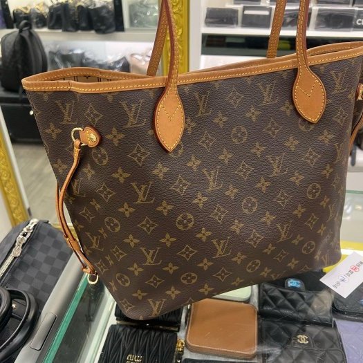 東區正精品㊣LV M40156 NEVERFULL MM 原花字紋購物袋包肩背包中款 RZ6423-1