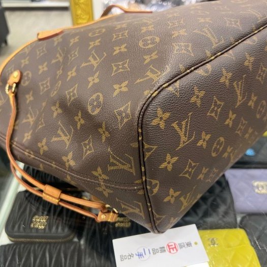 東區正精品㊣LV M40156 NEVERFULL MM 原花字紋購物袋包肩背包中款 RZ6423-5