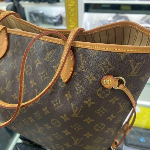 東區正精品㊣LV M40156 NEVERFULL MM 原花字紋購物袋包肩背包中款 RZ6423-6