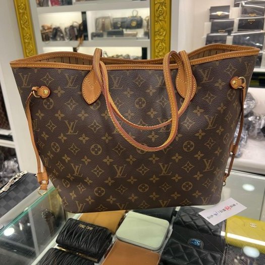 東區正精品㊣LV M40156 NEVERFULL MM 原花字紋購物袋包肩背包中款 RZ6423-7