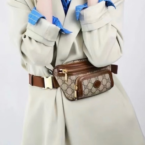 GUCCI 原花滿版LOGO腰包682933