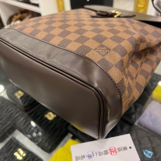 東區正精品㊣LV N51132 Vintage 咖啡色棋盤格翻蓋金釦後背包小款 RZ6424-4