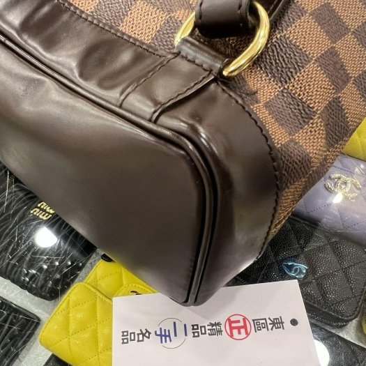 東區正精品㊣LV N51132 Vintage 咖啡色棋盤格翻蓋金釦後背包小款 RZ6424-6