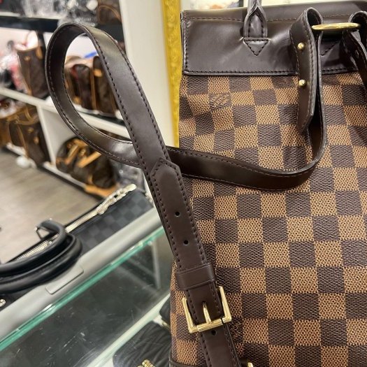 東區正精品㊣LV N51132 Vintage 咖啡色棋盤格翻蓋金釦後背包小款 RZ6424-9