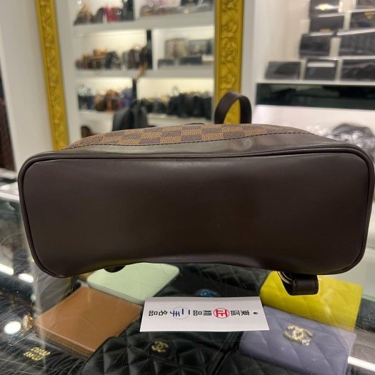 東區正精品㊣LV N51132 Vintage 咖啡色棋盤格翻蓋金釦後背包小款 RZ6424-10