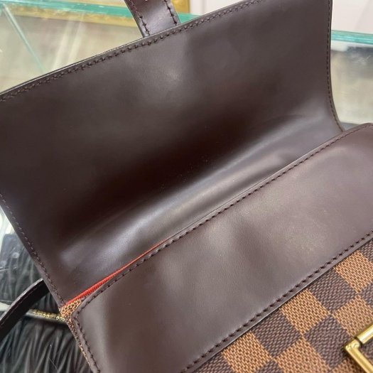 東區正精品㊣LV N51132 Vintage 咖啡色棋盤格翻蓋金釦後背包小款 RZ6424-11