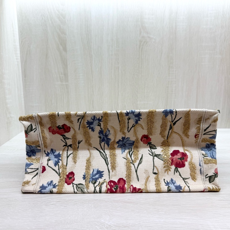 DIOR金色花穗緹花布中號BOOK TOTE托特包-5
