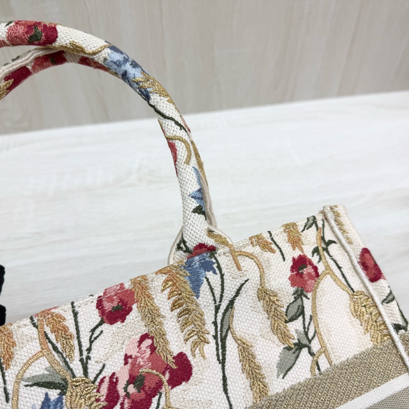 DIOR金色花穗緹花布中號BOOK TOTE托特包-10